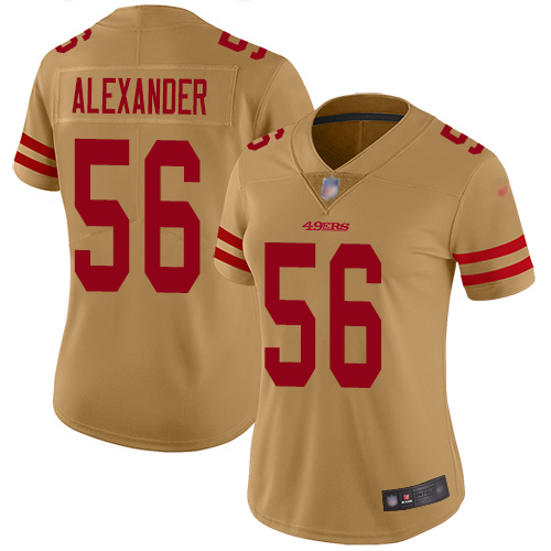 San Francisco 49ers Limited Gold Women Kwon Alexander NFL Jersey #56 Inverted Legend